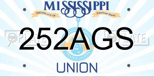 252AGS Mississippi License Plate