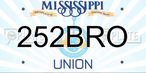 252BRO Mississippi License Plate