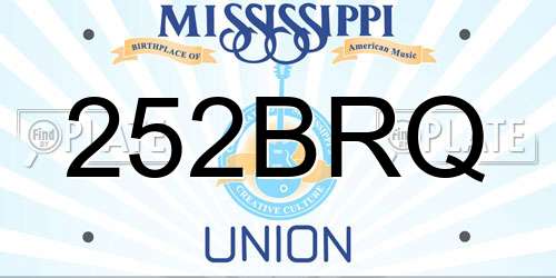 252BRQ Mississippi License Plate