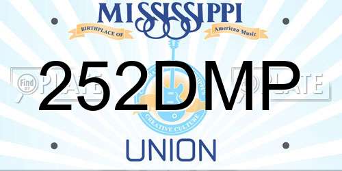 252DMP Mississippi License Plate