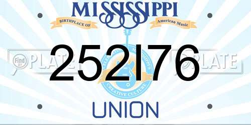 252I76 Mississippi License Plate