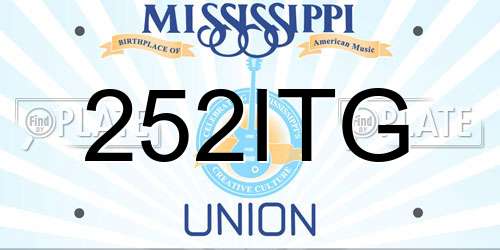 252ITG Mississippi License Plate
