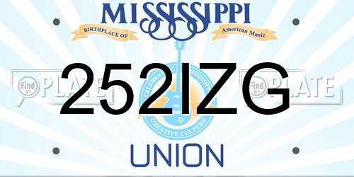 252IZG Mississippi License Plate