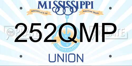 252QMP Mississippi License Plate