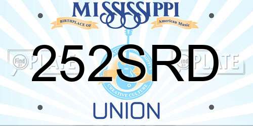 252SRD Mississippi License Plate