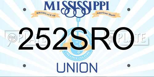 252SRO Mississippi License Plate