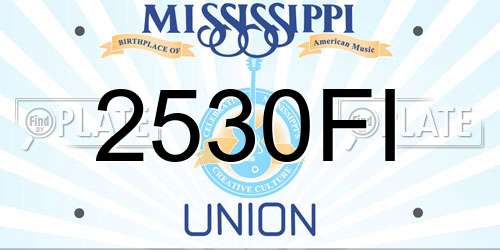 2530FI Mississippi License Plate