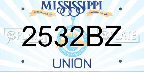 2532BZ Mississippi License Plate