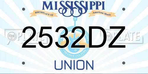 2532DZ Mississippi License Plate