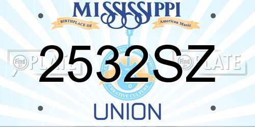 2532SZ Mississippi License Plate