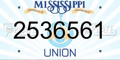 2536561 Mississippi License Plate