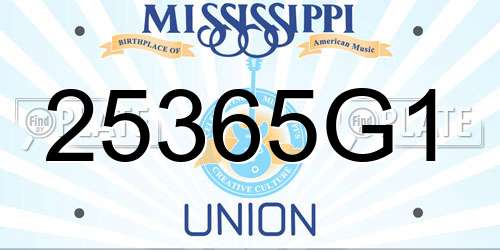25365G1 Mississippi License Plate