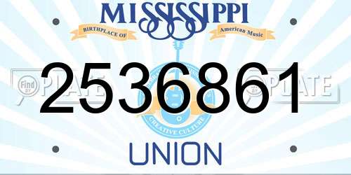 2536861 Mississippi License Plate