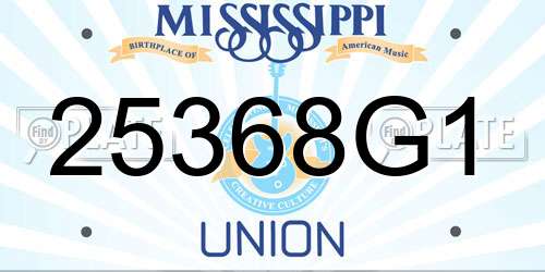 25368G1 Mississippi License Plate