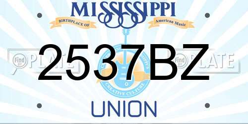 2537BZ Mississippi License Plate