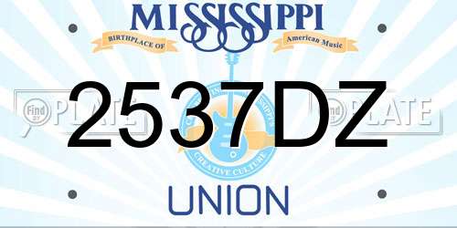 2537DZ Mississippi License Plate