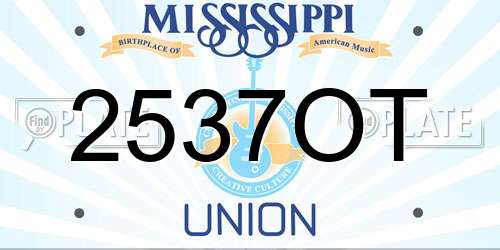 2537OT Mississippi License Plate