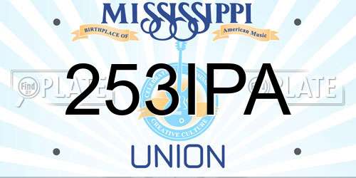 253IPA Mississippi License Plate