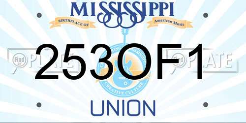 253OF1 Mississippi License Plate