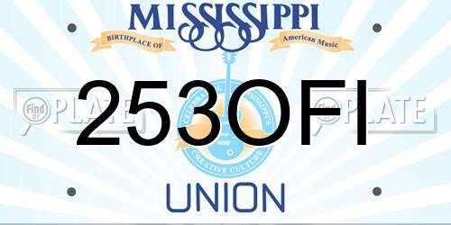 253OFI Mississippi License Plate