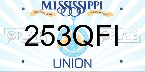 253QFI Mississippi License Plate