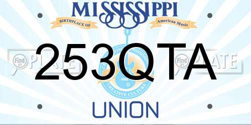 253QTA Mississippi License Plate