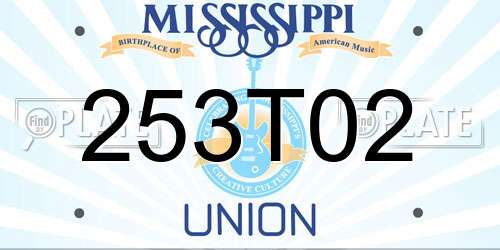 253T02 Mississippi License Plate