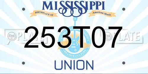 253T07 Mississippi License Plate