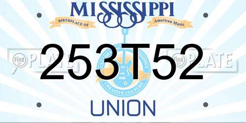 253T52 Mississippi License Plate