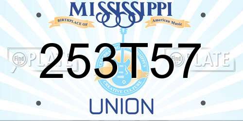 253T57 Mississippi License Plate