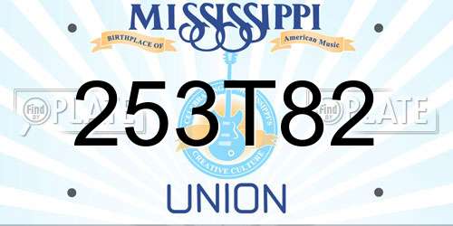 253T82 Mississippi License Plate