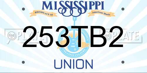 253TB2 Mississippi License Plate