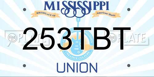 253TBT Mississippi License Plate