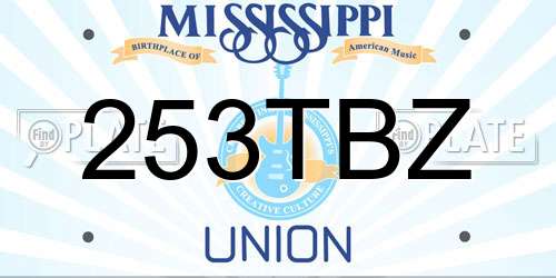 253TBZ Mississippi License Plate
