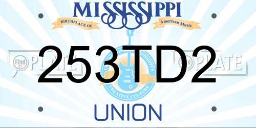 253TD2 Mississippi License Plate
