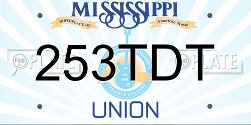 253TDT Mississippi License Plate
