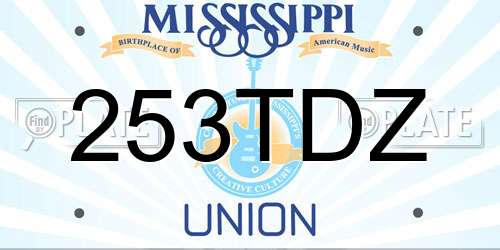253TDZ Mississippi License Plate