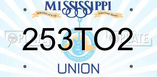 253TO2 Mississippi License Plate