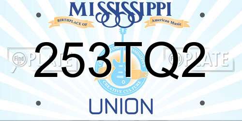 253TQ2 Mississippi License Plate