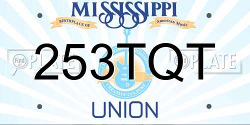 253TQT Mississippi License Plate