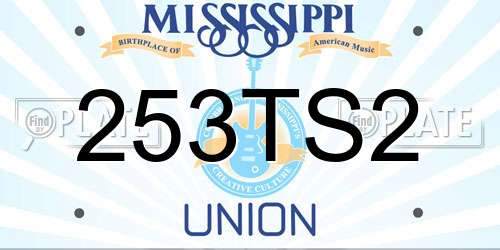 253TS2 Mississippi License Plate