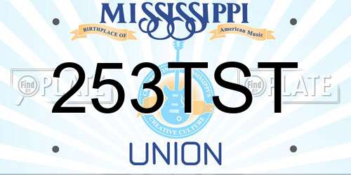 253TST Mississippi License Plate