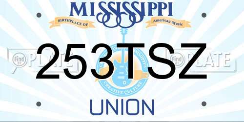 253TSZ Mississippi License Plate