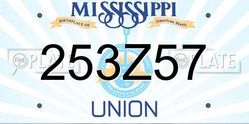 253Z57 Mississippi License Plate