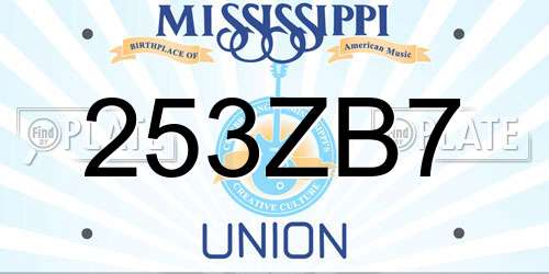 253ZB7 Mississippi License Plate