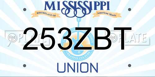 253ZBT Mississippi License Plate