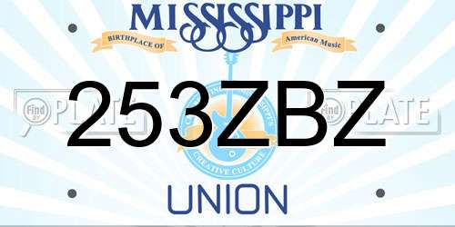 253ZBZ Mississippi License Plate