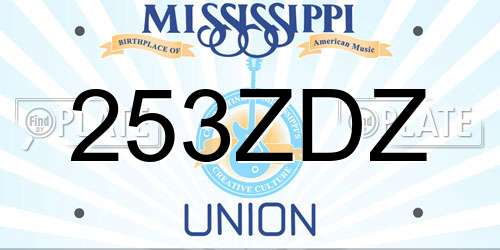 253ZDZ Mississippi License Plate