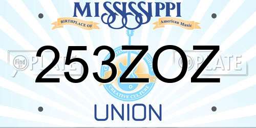 253ZOZ Mississippi License Plate