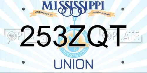 253ZQT Mississippi License Plate